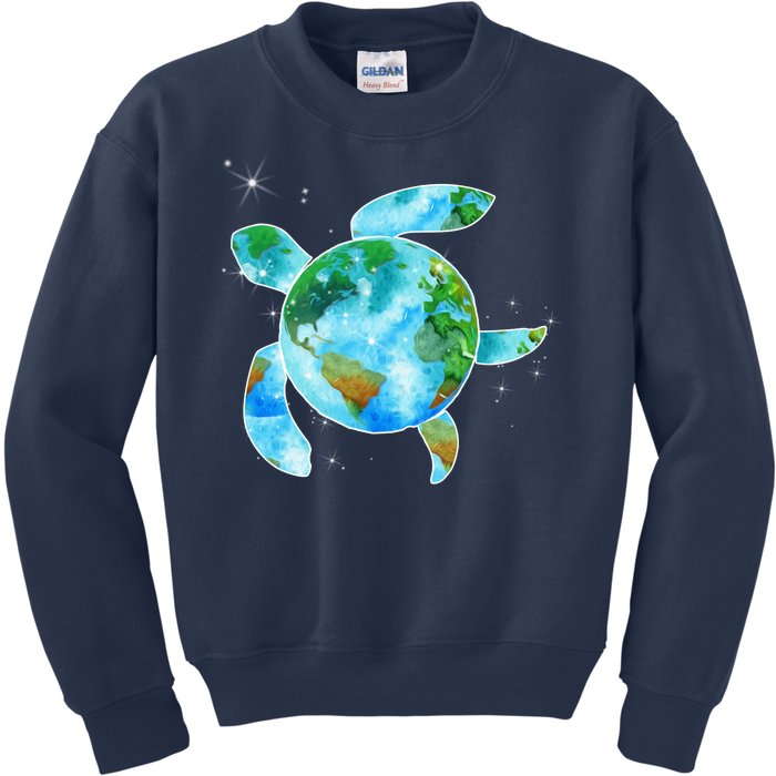 Restore Earth Sea Turtle Art Save The Planet Kids Sweatshirt