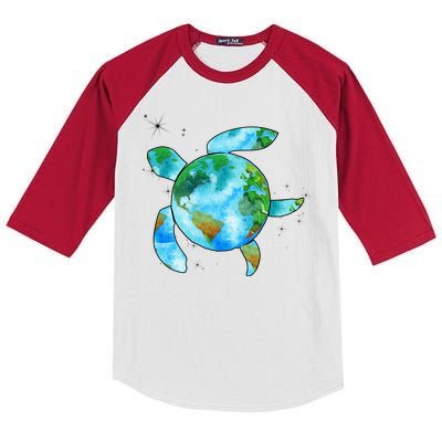 Restore Earth Sea Turtle Art Save The Planet Kids Colorblock Raglan Jersey