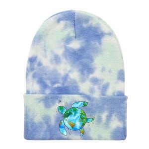 Restore Earth Sea Turtle Art Save The Planet Tie Dye 12in Knit Beanie