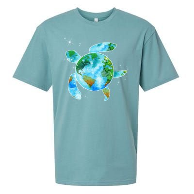 Restore Earth Sea Turtle Art Save The Planet Sueded Cloud Jersey T-Shirt