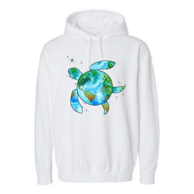 Restore Earth Sea Turtle Art Save The Planet Garment-Dyed Fleece Hoodie