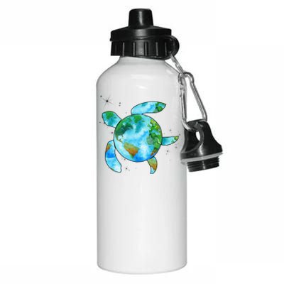 Restore Earth Sea Turtle Art Save The Planet Aluminum Water Bottle