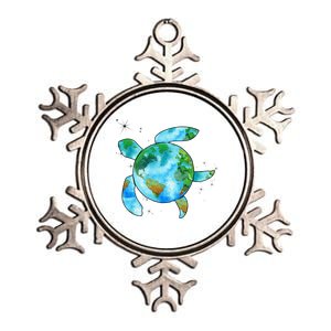 Restore Earth Sea Turtle Art Save The Planet Metallic Star Ornament