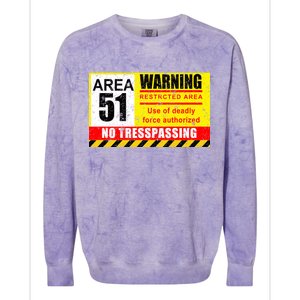 Restricted Area 51 No Trespassing Funny Colorblast Crewneck Sweatshirt