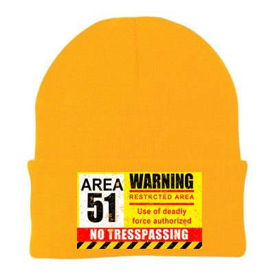 Restricted Area 51 No Trespassing Funny Knit Cap Winter Beanie