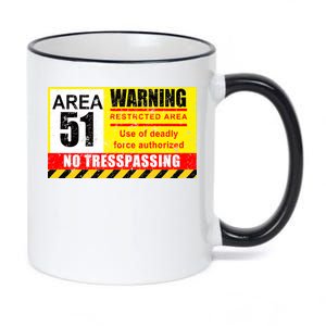 Restricted Area 51 No Trespassing Funny 11oz Black Color Changing Mug