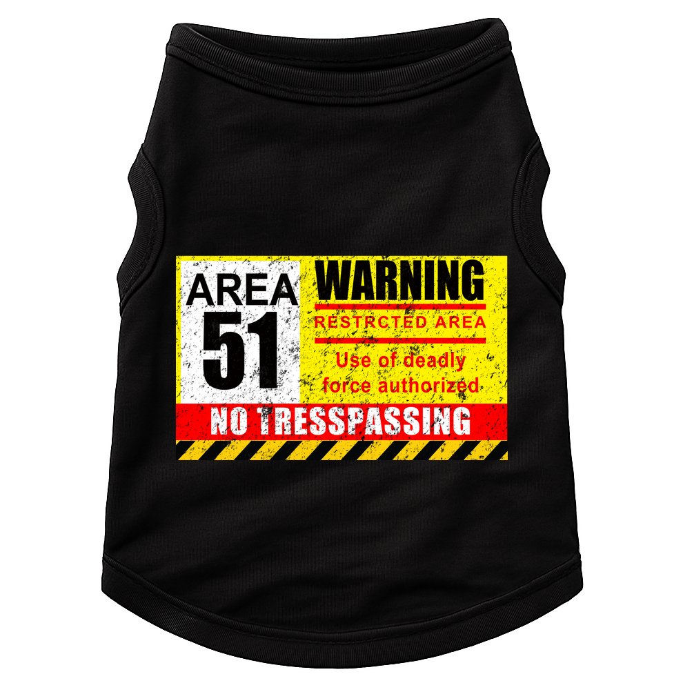 Restricted Area 51 No Trespassing Funny Doggie Tank