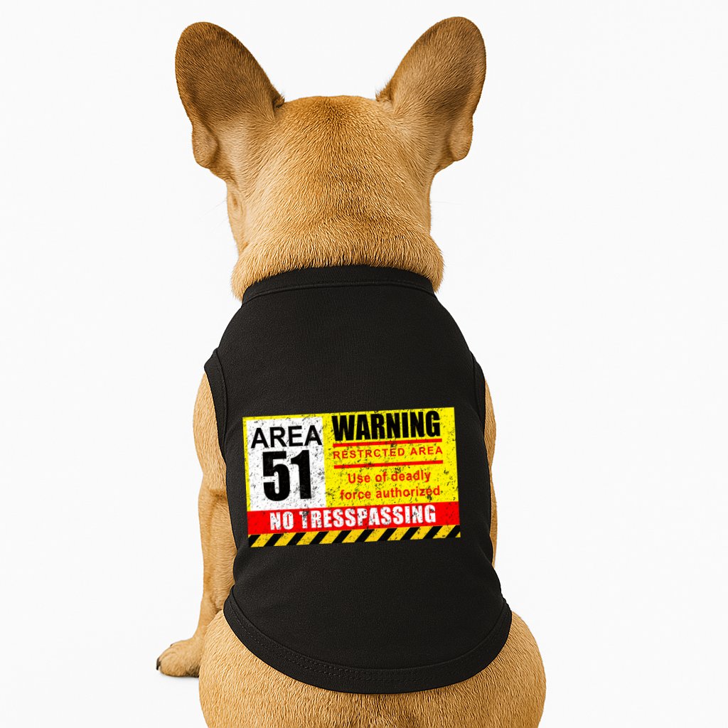 Restricted Area 51 No Trespassing Funny Doggie Tank