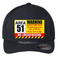 Restricted Area 51 No Trespassing Funny Flexfit Unipanel Trucker Cap