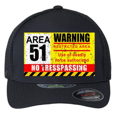 Restricted Area 51 No Trespassing Funny Flexfit Unipanel Trucker Cap