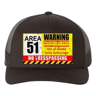 Restricted Area 51 No Trespassing Funny Yupoong Adult 5-Panel Trucker Hat