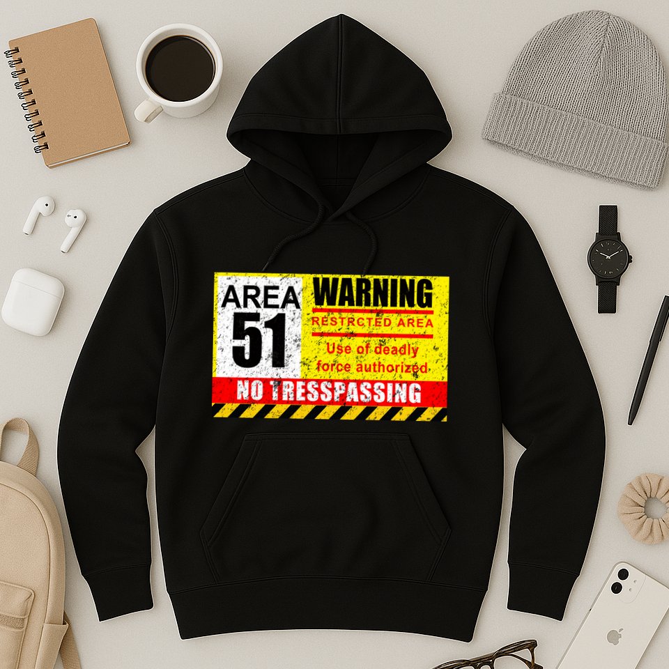 Restricted Area 51 No Trespassing Funny Hoodie