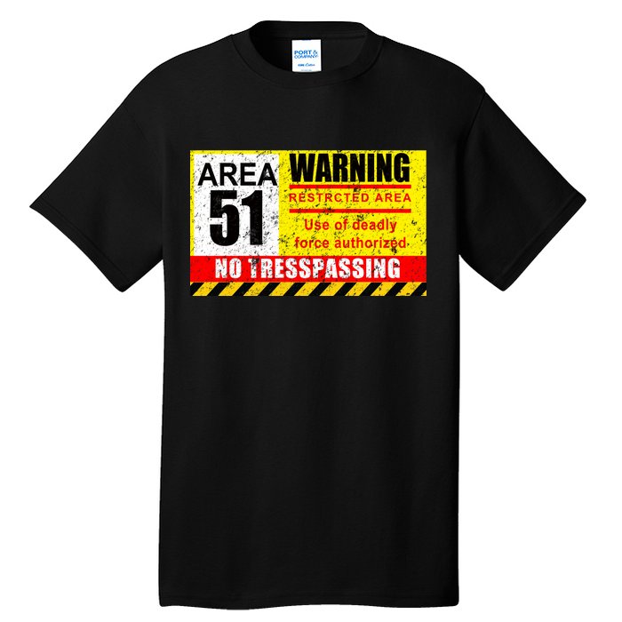 Restricted Area 51 No Trespassing Funny Tall T-Shirt