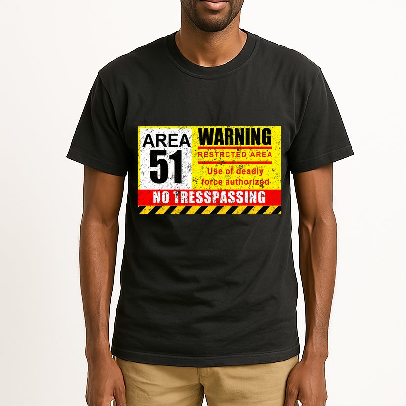Restricted Area 51 No Trespassing Funny Tall T-Shirt