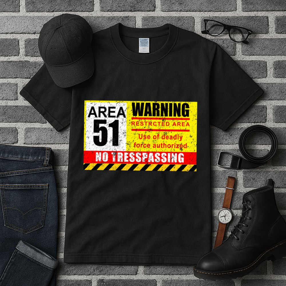 Restricted Area 51 No Trespassing Funny Tall T-Shirt
