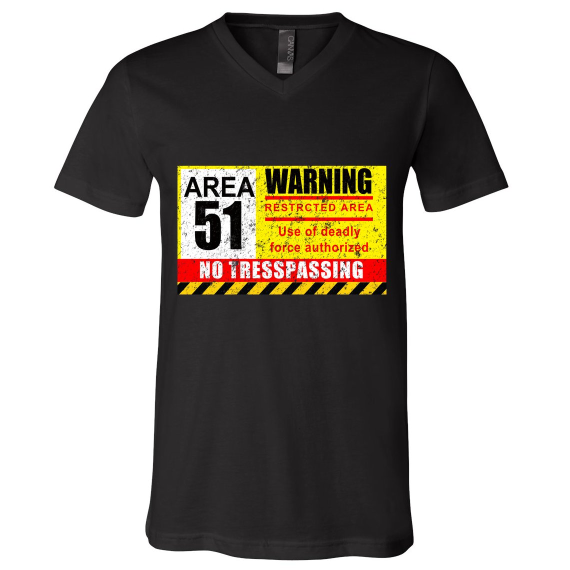 Restricted Area 51 No Trespassing Funny V-Neck T-Shirt