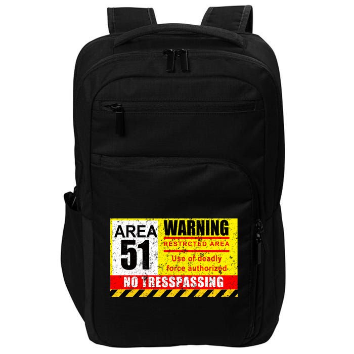 Restricted Area 51 No Trespassing Funny Impact Tech Backpack