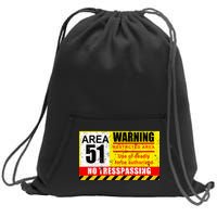 Restricted Area 51 No Trespassing Funny Sweatshirt Cinch Pack Bag