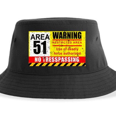 Restricted Area 51 No Trespassing Funny Sustainable Bucket Hat