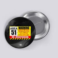 Restricted Area 51 No Trespassing Funny Button