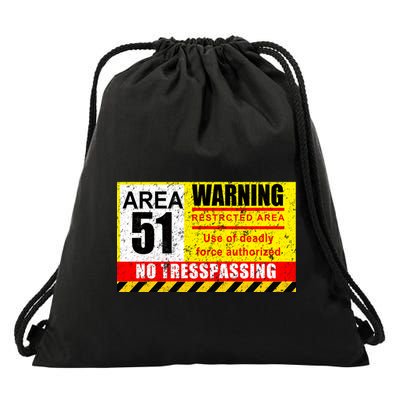Restricted Area 51 No Trespassing Funny Drawstring Bag