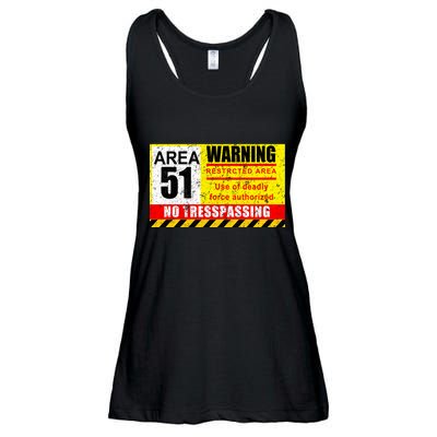 Restricted Area 51 No Trespassing Funny Ladies Essential Flowy Tank