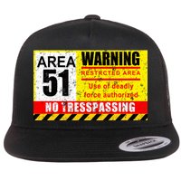 Restricted Area 51 No Trespassing Funny Flat Bill Trucker Hat