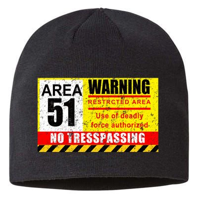 Restricted Area 51 No Trespassing Funny Sustainable Beanie