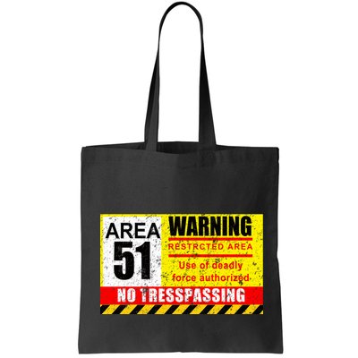 Restricted Area 51 No Trespassing Funny Bag