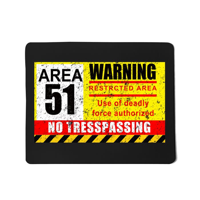 Restricted Area 51 No Trespassing Funny Mousepad