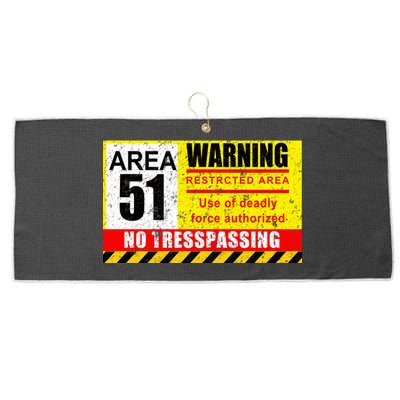 Restricted Area 51 No Trespassing Funny Large Microfiber Waffle Golf Towel