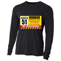 Restricted Area 51 No Trespassing Funny Cooling Performance Long Sleeve Crew