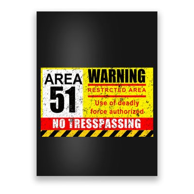Restricted Area 51 No Trespassing Funny Poster
