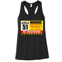 Restricted Area 51 No Trespassing Funny Women's Racerback Tank