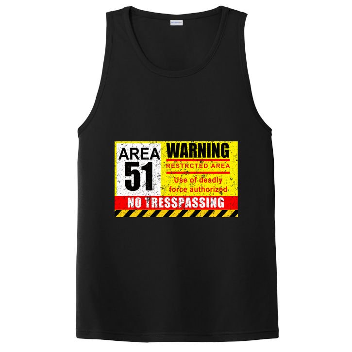 Restricted Area 51 No Trespassing Funny PosiCharge Competitor Tank