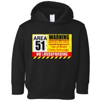 Restricted Area 51 No Trespassing Funny Toddler Hoodie