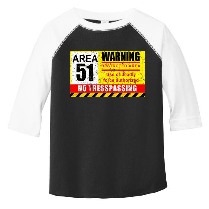 Restricted Area 51 No Trespassing Funny Toddler Fine Jersey T-Shirt