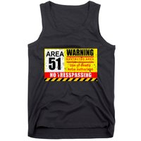 Restricted Area 51 No Trespassing Funny Tank Top