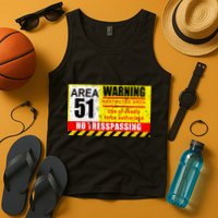 Restricted Area 51 No Trespassing Funny Tank Top