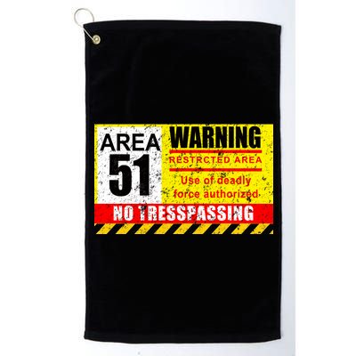 Restricted Area 51 No Trespassing Funny Platinum Collection Golf Towel