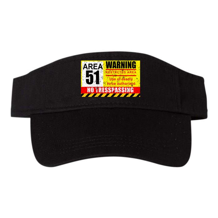 Restricted Area 51 No Trespassing Funny Valucap Bio-Washed Visor