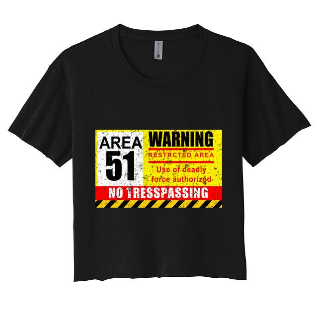 Restricted Area 51 No Trespassing Funny Crop Top