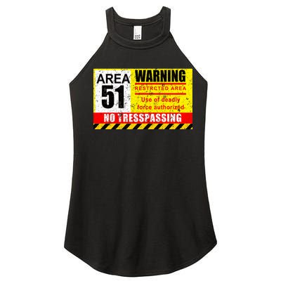 Restricted Area 51 No Trespassing Funny Women's Perfect Tri Rocker Tank