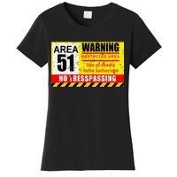 Restricted Area 51 No Trespassing Funny Women's T-Shirt