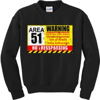 Restricted Area 51 No Trespassing Funny Kids Sweatshirt