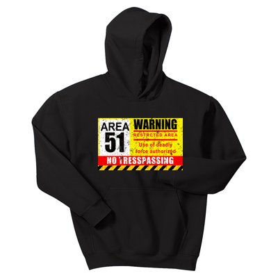 Restricted Area 51 No Trespassing Funny Kids Hoodie