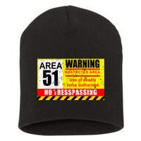 Restricted Area 51 No Trespassing Funny Short Acrylic Beanie