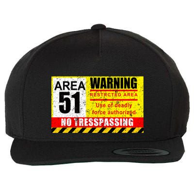 Restricted Area 51 No Trespassing Funny Wool Snapback Cap