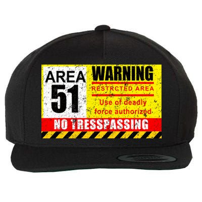 Restricted Area 51 No Trespassing Funny Wool Snapback Cap