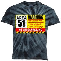 Restricted Area 51 No Trespassing Funny Kids Tie-Dye T-Shirt